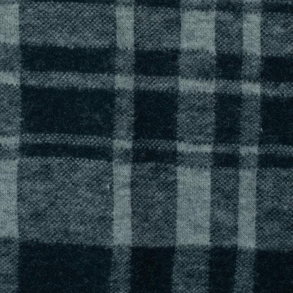 Jacquard Flanell Jersey Karo Schwarz/Smaragd by Swafing